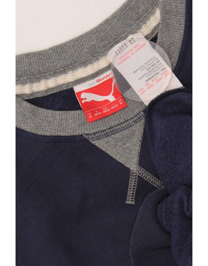 Ανδρικό γραφικό φούτερ Puma Jumper, μεσαίο μπλε ναυτικό, βαμβακερό