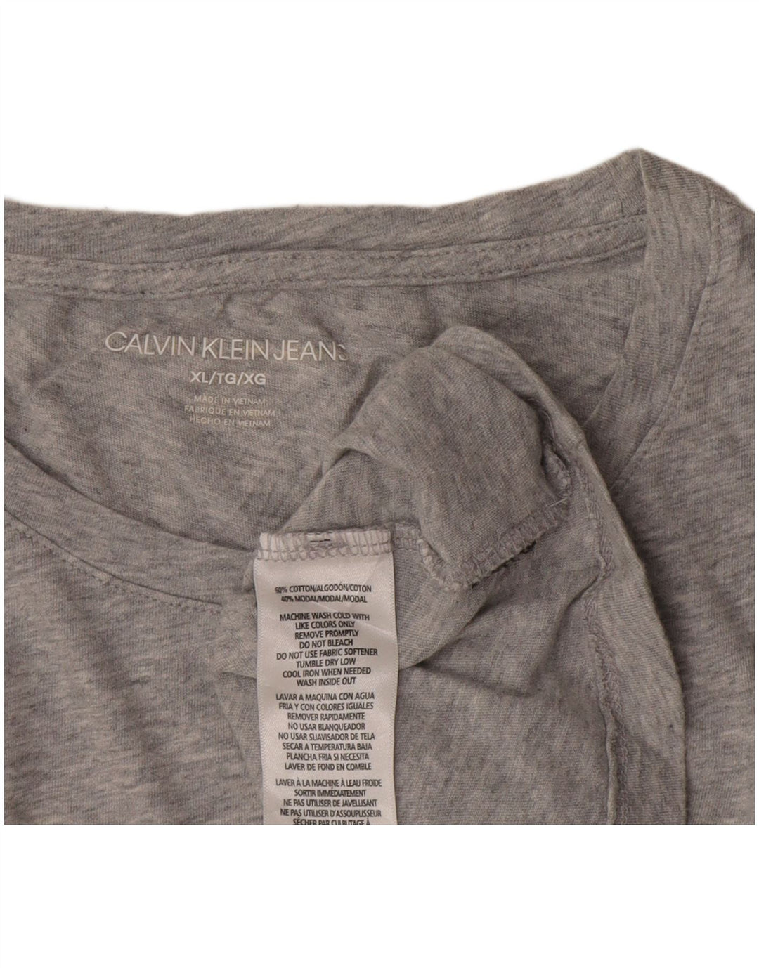 Γυναικείο γραφικό μπλουζάκι Calvin Klein Top UK 18 XL Γκρι βαμβακερό