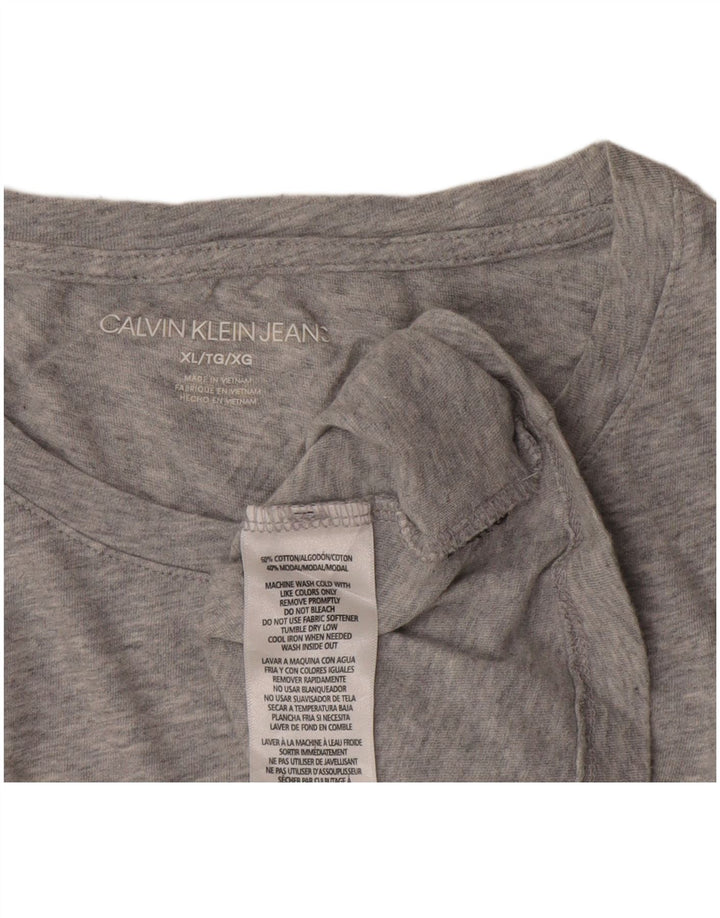 Γυναικείο γραφικό μπλουζάκι Calvin Klein Top UK 18 XL Γκρι βαμβακερό