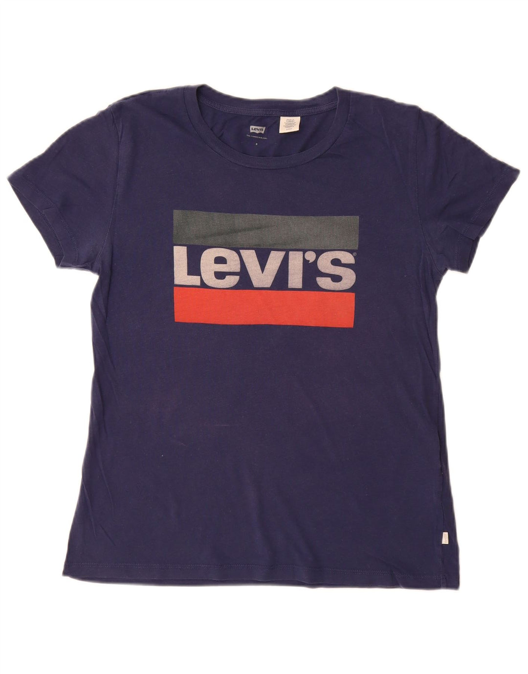 Γυναικείο γραφικό μπλουζάκι LEVI'S Top UK 10 Small Navy Blue από βαμβάκι