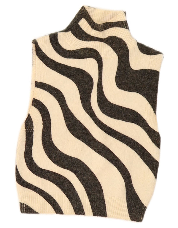 Zara Γυναικείο γιλέκο Crop Tank Top UK 4 XS Beige Animal Print