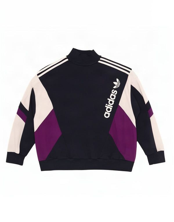 Γυναικείο γραφικό φούτερ Adidas Jumper UK 16 Large Navy Blue Colourblock