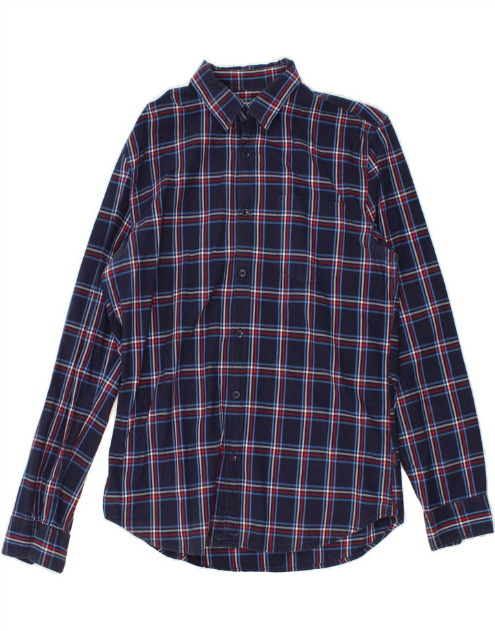 JACK & JONES Mens Shirt Large Navy Blue Check Vintage Jack & Jones and Second-Hand Jack & Jones from Messina Hembry 