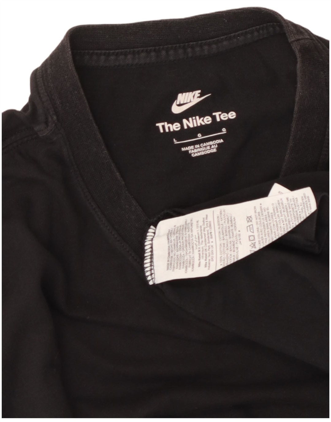 Ανδρικό T-Shirt NIKE Top μεγάλο μαύρο βαμβακερό