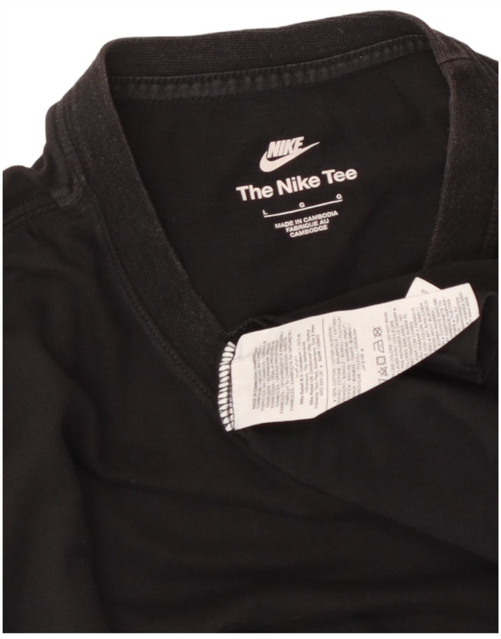 Ανδρικό T-Shirt NIKE Top μεγάλο μαύρο βαμβακερό