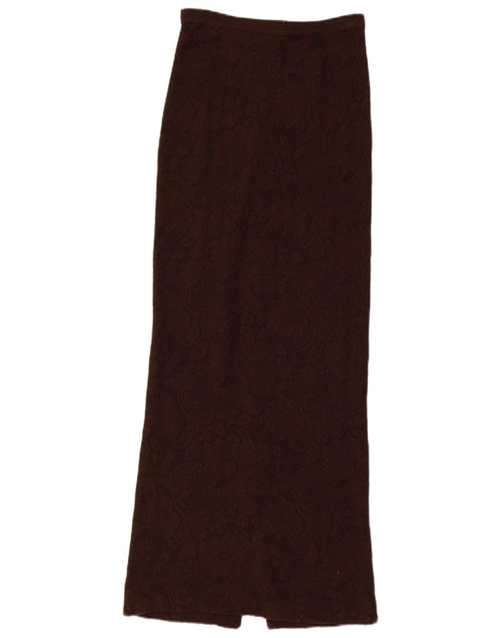 DOLCE & GABBANA Γυναικεία Πλεκτή Maxi Φούστα W26 Μικρή Καφέ Floral