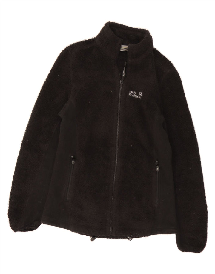JACK WOLFSKIN Womens Fleece Jacket UK 10 Small Black Polyester Vintage Jack Wolfskin and Second-Hand Jack Wolfskin from Messina Hembry 