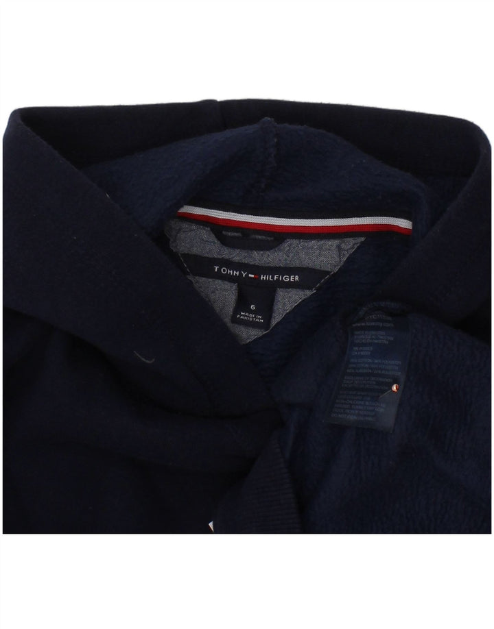 TOMMY HILFIGER Boys Graphic Hoodie Jumper 5-6 ετών Navy Blue Cotton
