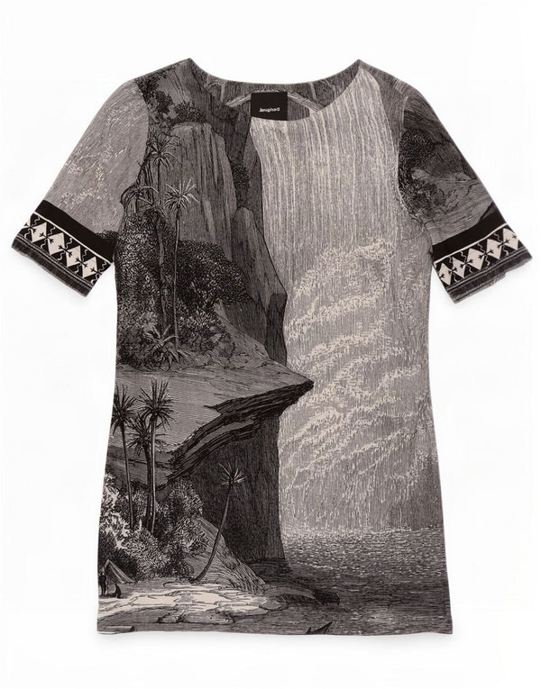 Γυναικείο Desigual Γυναικείο Φόρεμα Χαβάης Graphic Shift EU 38 Medium Grey Geometric