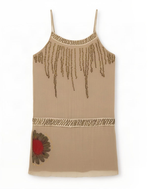 Desigual Womens Cami Top UK 16 Large Beige Floral Viscose