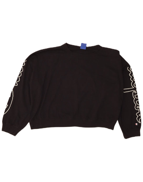 Champion Γυναικεία υπερμεγέθη γραφική φούτερ Jumper UK 14 Medium Black