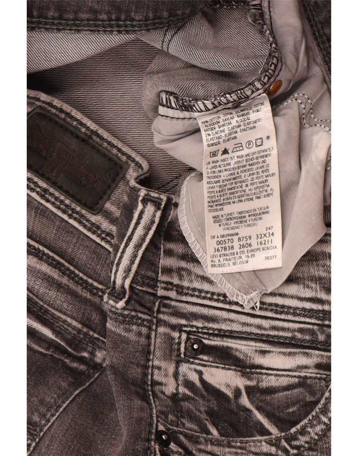 Levi's Womens 570 Straight Jeans W32 L34 Γκρι βαμβακερό