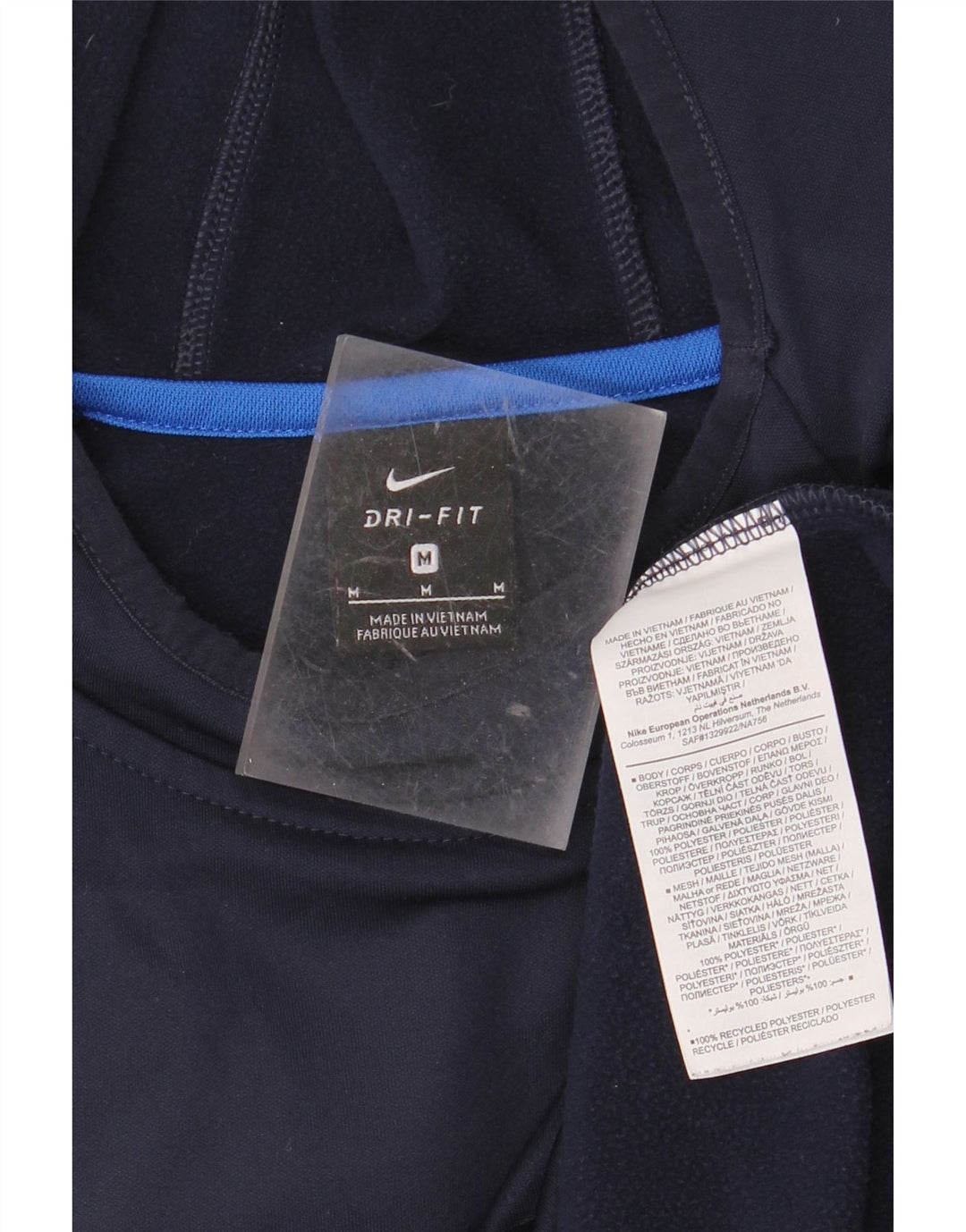 NIKE Ανδρικό Dri Fit Hoodie Jumper Medium Navy Blue Colorblock Πολυεστέρας