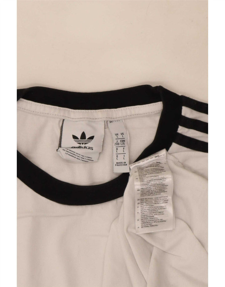 Ανδρικό τοπ Adidas μακρυμάνικο μεγάλο λευκό βαμβακερό