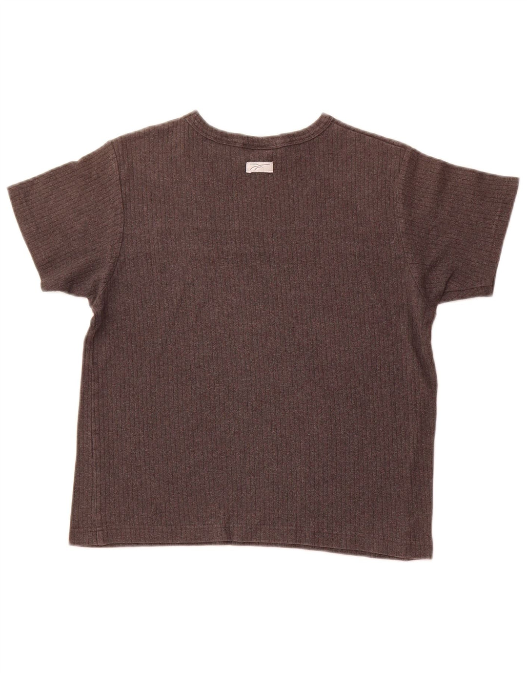 Γυναικείο T-Shirt REEBOK Top UK 12 μεσαίου γκρι χρώματος βαμβακερό