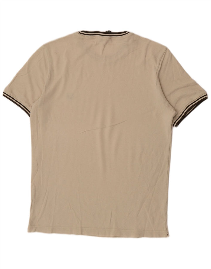 Fred Perry Ανδρικό T-Shirt Top Μικρό μπεζ βαμβακερό