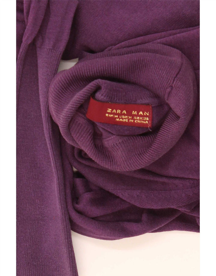 Ανδρικό πουλόβερ Zara με ρολό λαιμόκοψη Μεσαίο Μωβ