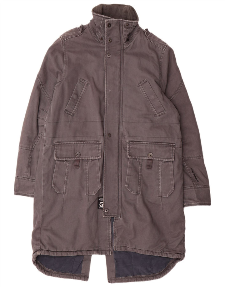 G-STAR Ανδρικό 3301 γραφικό μπουφάν Parka UK 38 Μεσαίο γκρι βαμβακερό