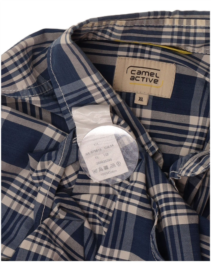 Ανδρικό κοντομάνικο πουκάμισο Camel Active XL Μπλε βαμβακερό