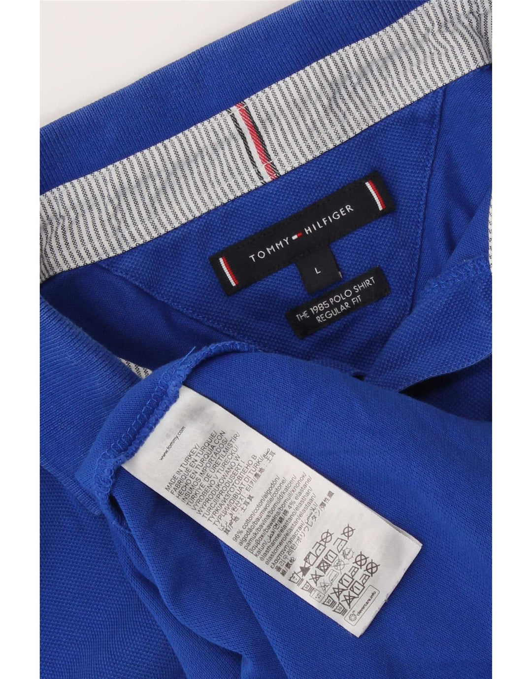 Tommy Hilfiger Ανδρικό πουκάμισο Polo με κανονική εφαρμογή, μεγάλο μπλε βαμβακερό