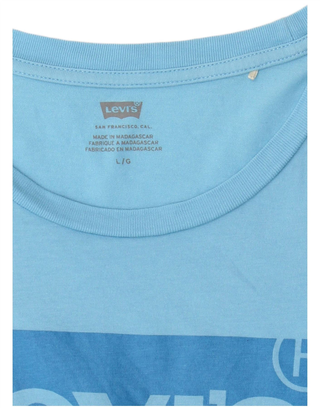 Γυναικείο T-Shirt LEVI'S Top UK 14 Large Blue