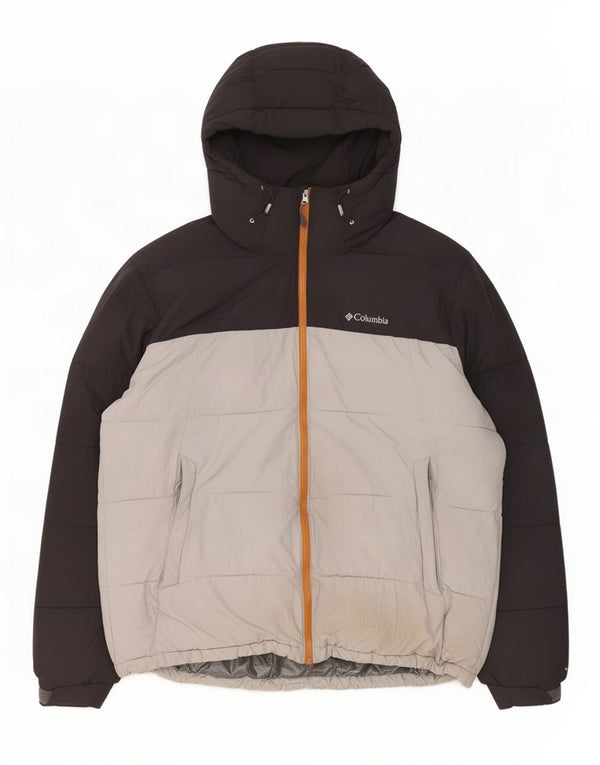 Ανδρικό μπουφάν Columbia με κουκούλα με επένδυση UK 42 XL Γκρι πολυεστέρας
