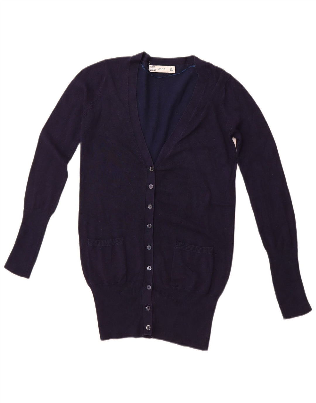 Γυναικεία ζακέτα ZARA UK 10 Small Navy Blue Rayon