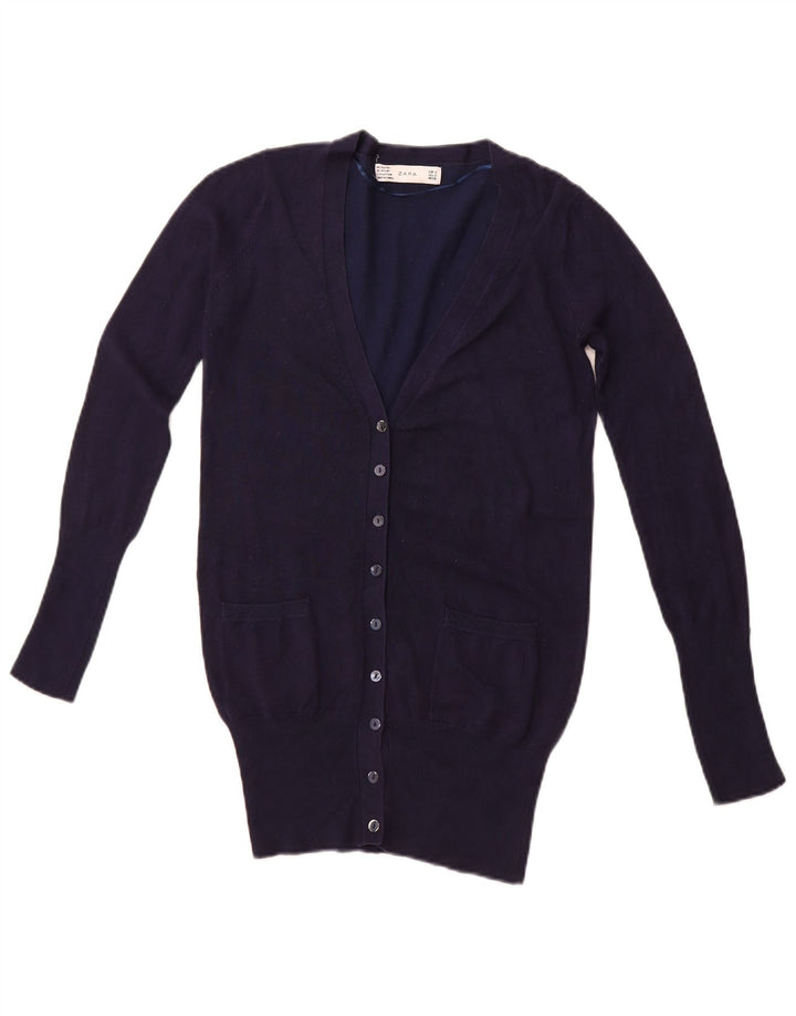Γυναικεία ζακέτα ZARA UK 10 Small Navy Blue Rayon
