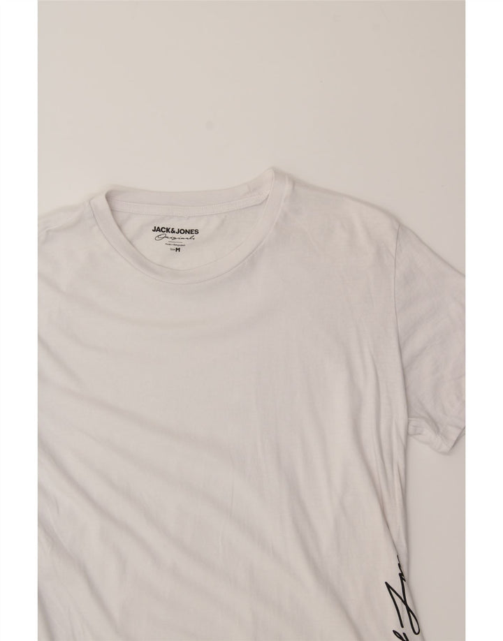 JACK & JONES Mens Graphic T-Shirt Top Medium White Cotton Vintage Jack & Jones and Second-Hand Jack & Jones from Messina Hembry 