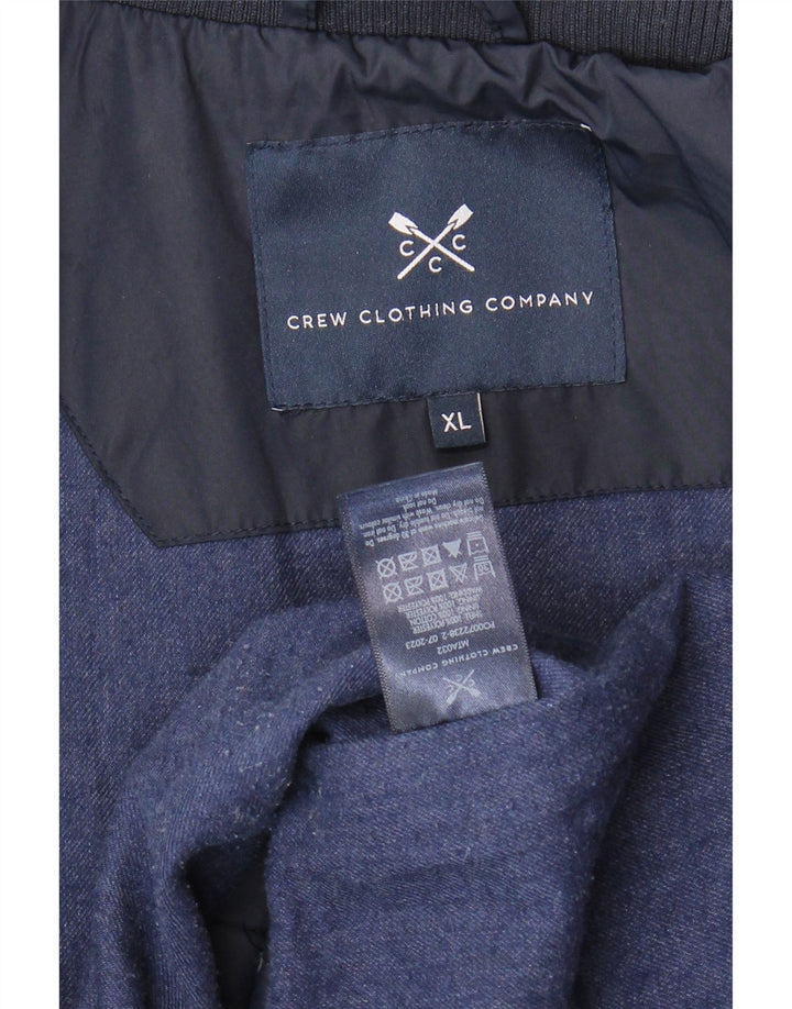 CREW CLOTHING Ανδρικό καπιτονέ μπουφάν UK 42 XL Navy Blue Polyester