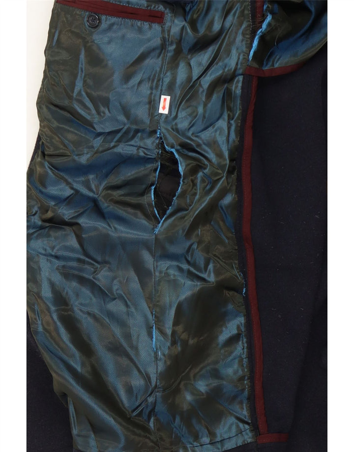 MICHAEL KORS Mens Overcoat UK 38 Medium Navy Blue Polyester Vintage Michael Kors and Second-Hand Michael Kors from Messina Hembry 