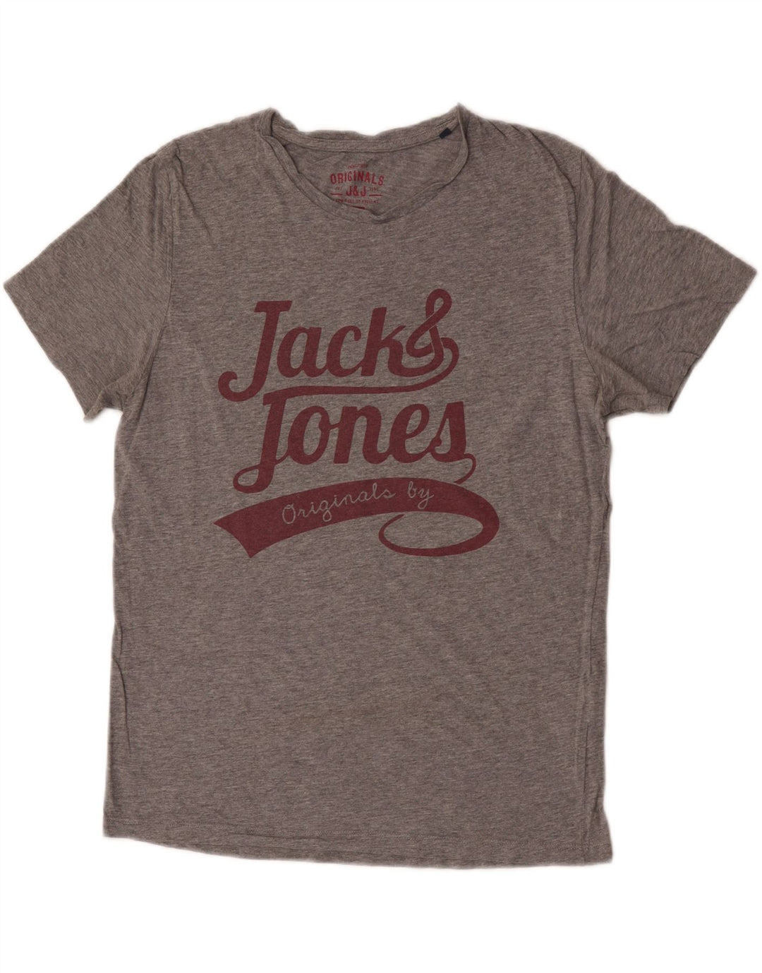 Ανδρικό γραφικό μπλουζάκι Jack & Jones, Βαμβακερό, μεσαίο γκρι
