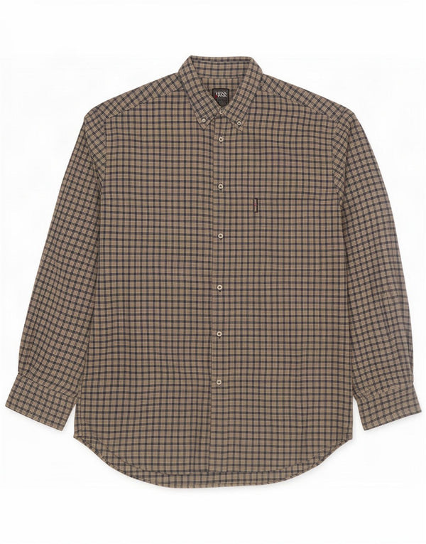Think Pink Ανδρικό φανελένιο πουκάμισο 2XL Navy Blue Check Cotton