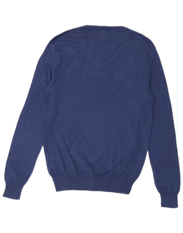 J. Crew Mens Slim Fit V-Neck Jumper Sweater Small Blue Cotton