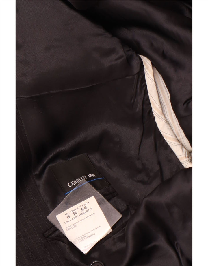 CERRUTI 1881 Ανδρικό σακάκι με 3 κουμπιά σακάκι IT 54 2XL Μαύρο ριγέ μαλλί