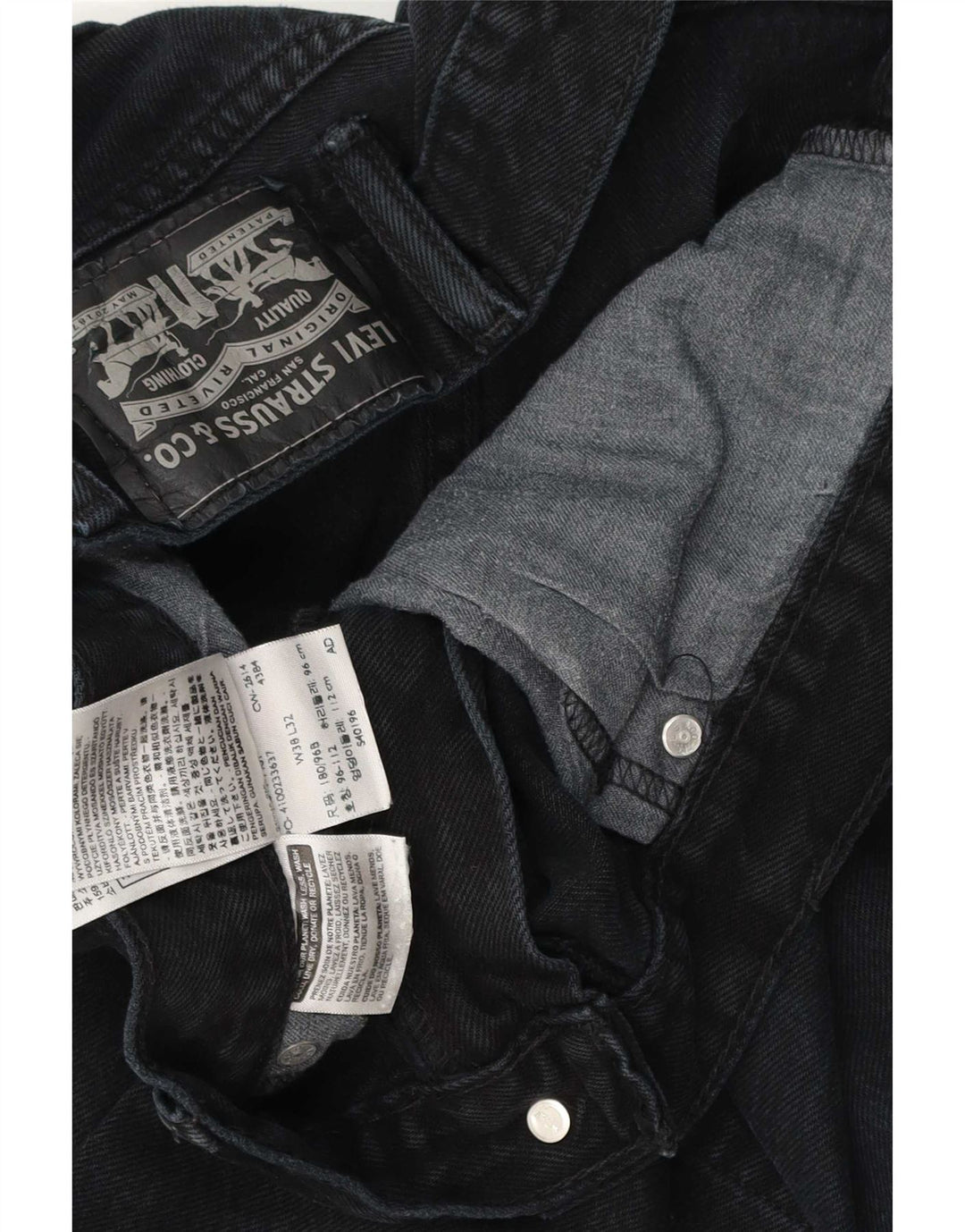 Ανδρικό τζιν Levi's Distressed Straight W38 L32 Μαύρο βαμβακερό