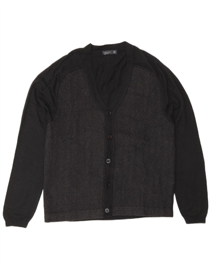 Ανδρικό πουλόβερ Zara Ζακέτα XL Black Colourblock