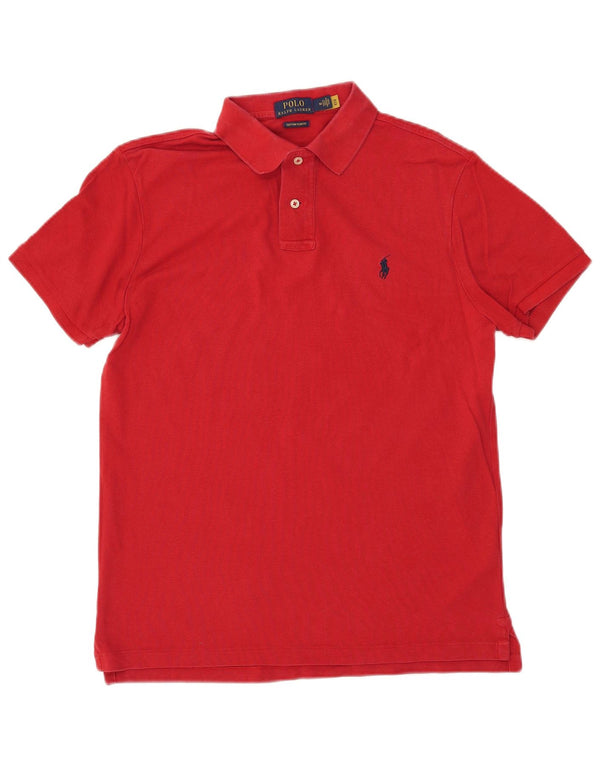 POLO RALPH LAUREN Mens Custom Slim Fit Polo Shirt Medium Red Cotton