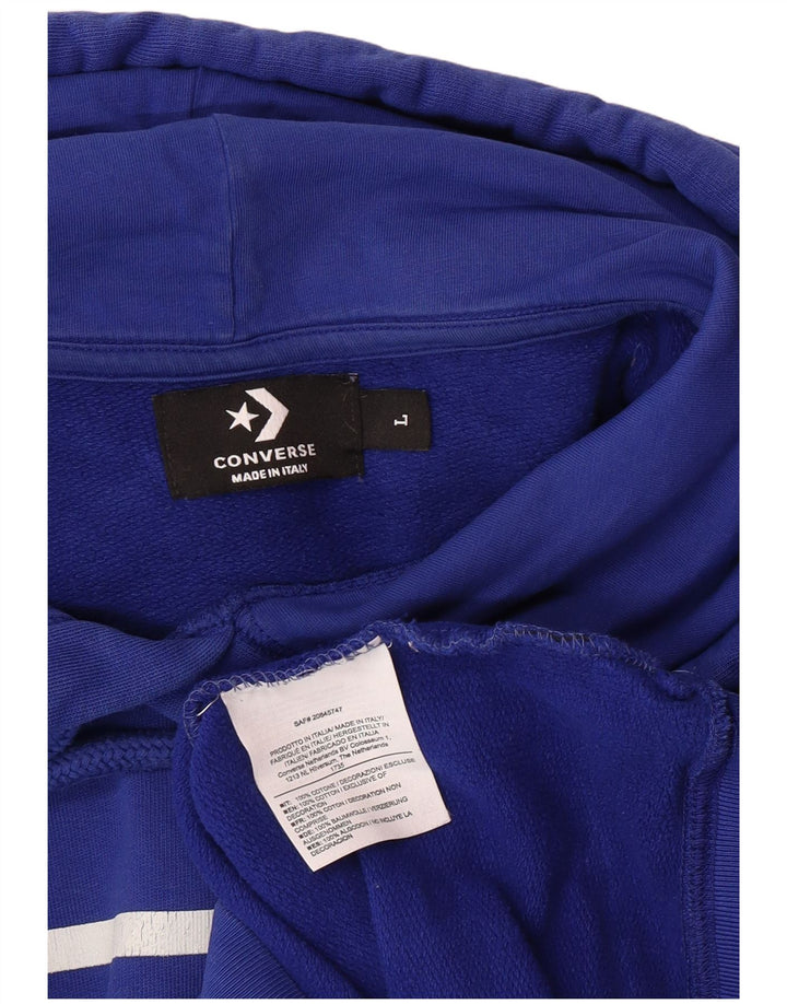 Ανδρικό γραφικό κουκούλα CONVERSE, μεγάλο μπλε βαμβακερό