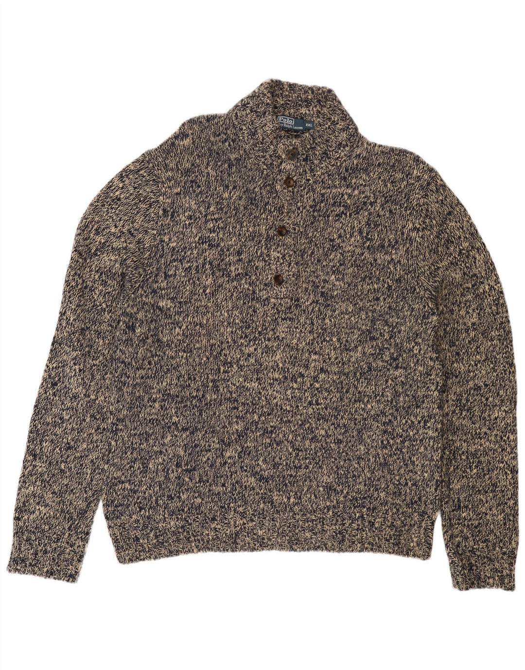 POLO RALPH LAUREN Ανδρικό πουλόβερ με κουμπιά και βαμβακερό λαιμό 2XL