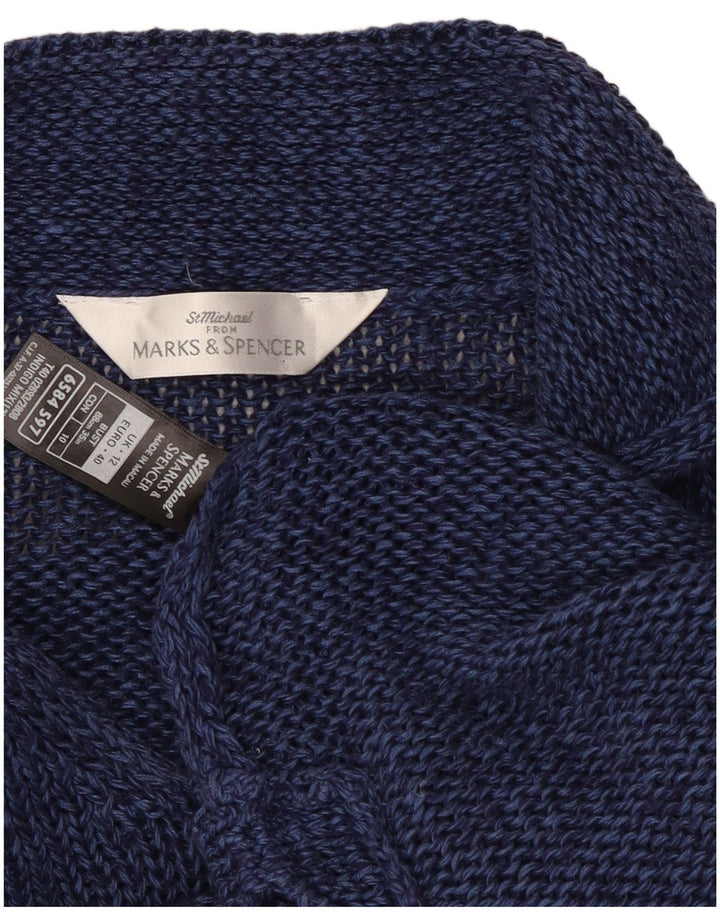 Marks & Spencer Γυναικείο πουλόβερ με λαιμό πόλο UK 12 Medium Navy Blue