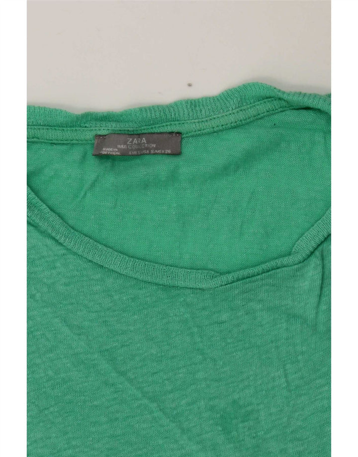 Zara Γυναικείο T-Shirt Top UK 10 Small Green