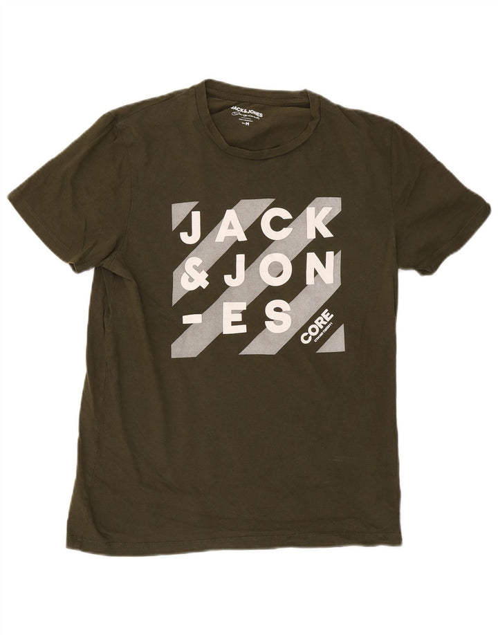 Ανδρικό γραφικό μπλουζάκι Jack & Jones Top Medium Khaki Cotton