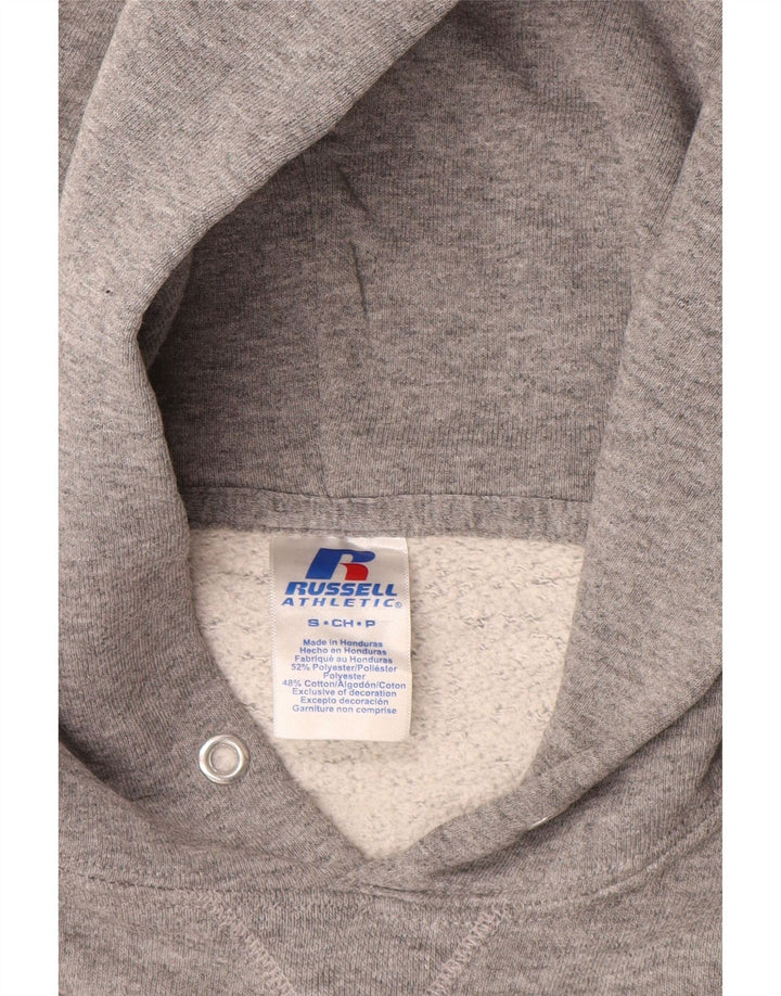 RUSSELL ATHLETIC Mens Graphic Hoodie Jumper Small Grey Polyamide