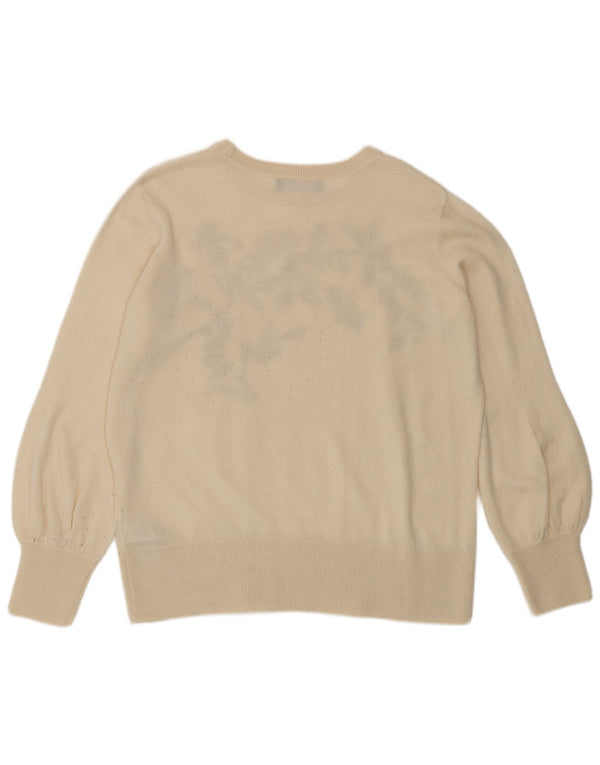 Marks & Spencer Γυναικείο πουλόβερ με λαιμόκαυστο UK 14 Large Off White