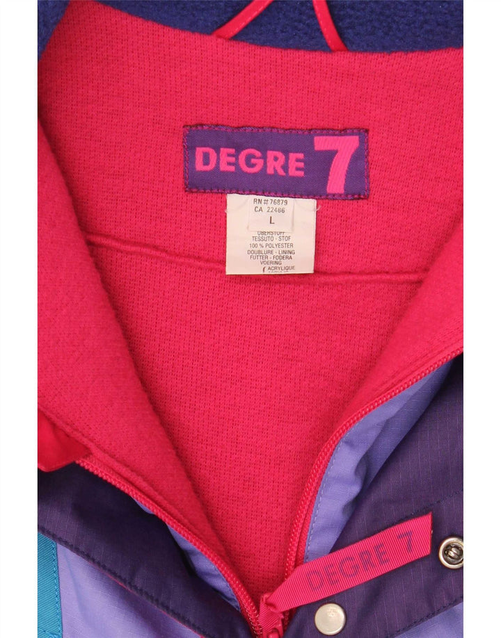 Ανδρικό μπουφάν πουλόβερ με κουκούλα Degre 7 UK 40 Large Purple Colourblock