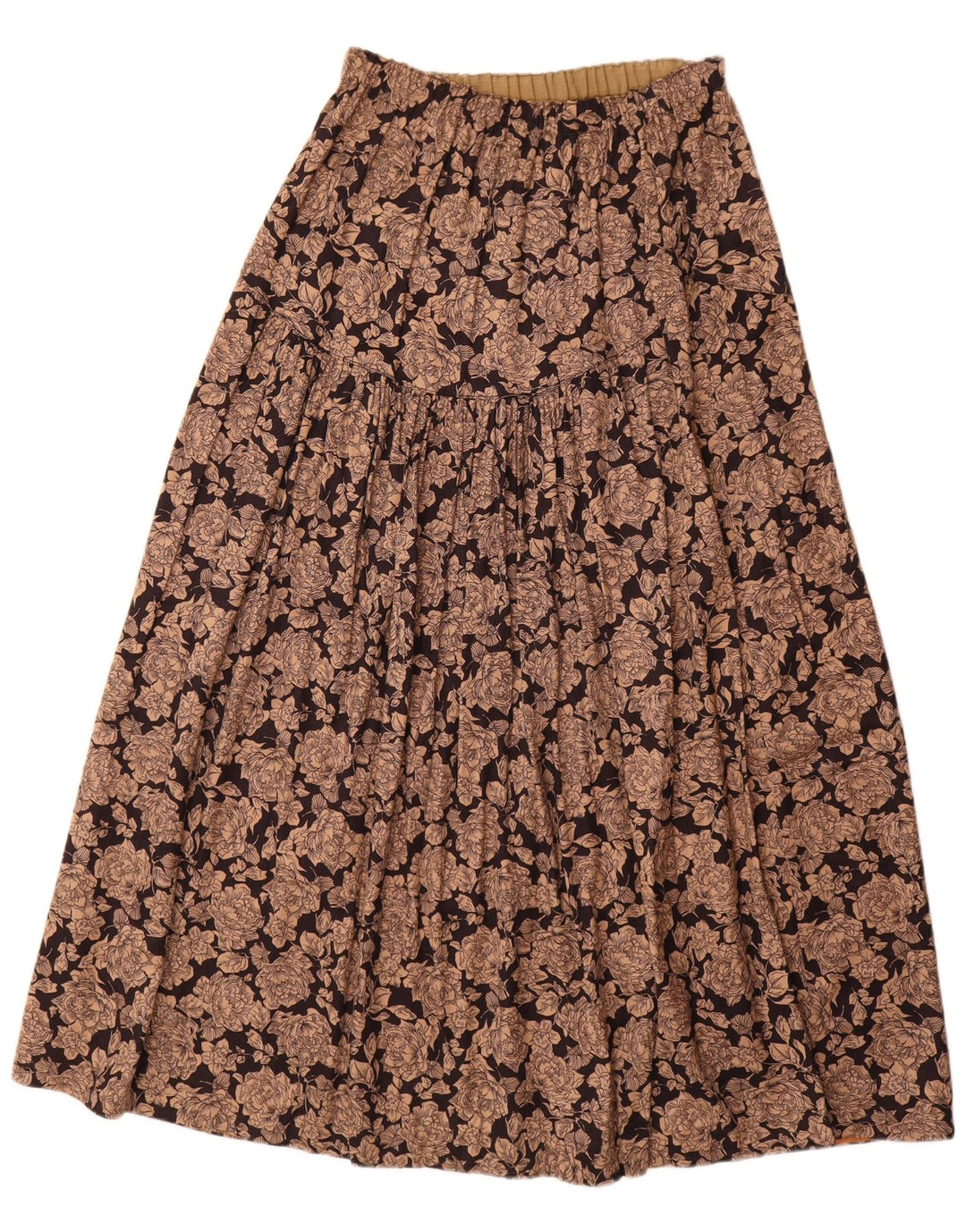 Γυναικεία φούστα σε γραμμή Α VINTAGE Μεσαία W30 Καφέ Floral Viscose