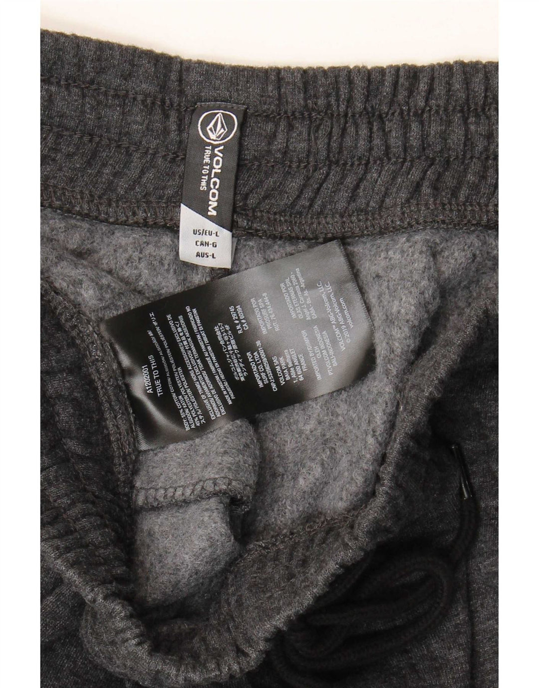 Ανδρικές φόρμες Volcom Graphic Παντελόνια Joggers Μεγάλο Γκρι Βαμβακερό