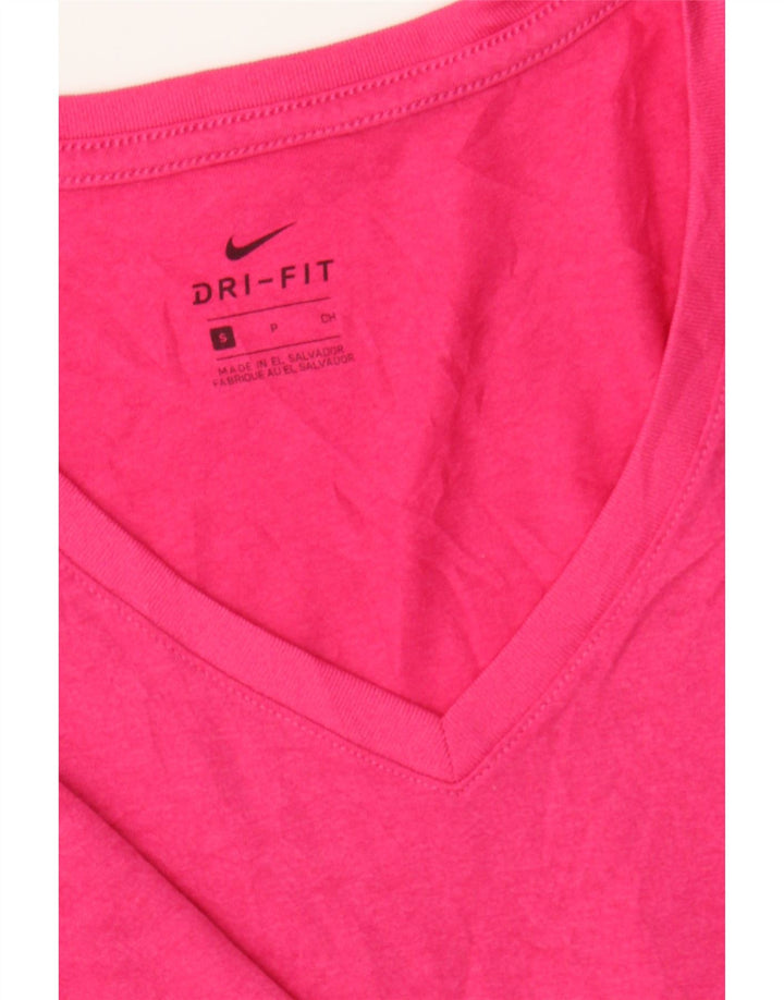 NIKE Womens Dri Fit T-Shirt Top UK 8 Small Pink Polyester Vintage Nike and Second-Hand Nike from Messina Hembry 
