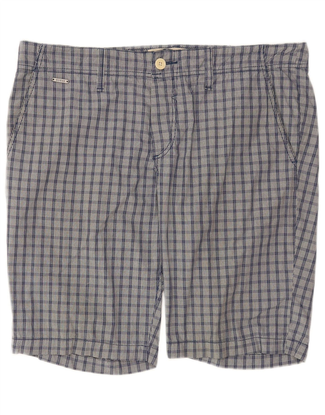 Ανδρικό σορτς Chino Guess W34 Large Blue Check Cotton